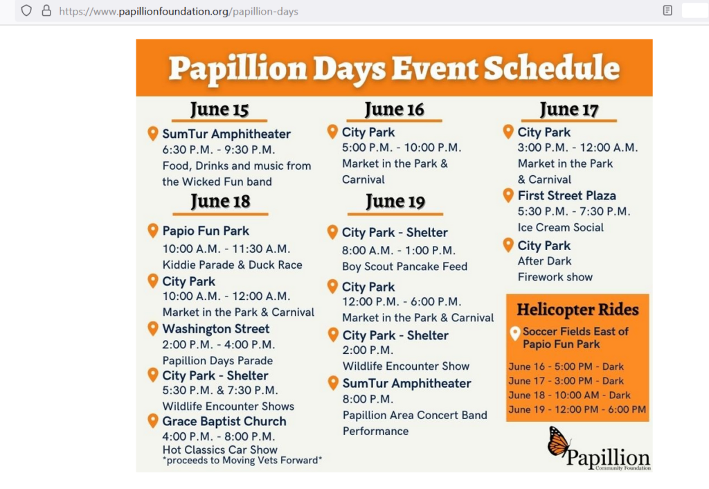 Papillion Event Papillion Days is Finally Here!! Papillion Businesses